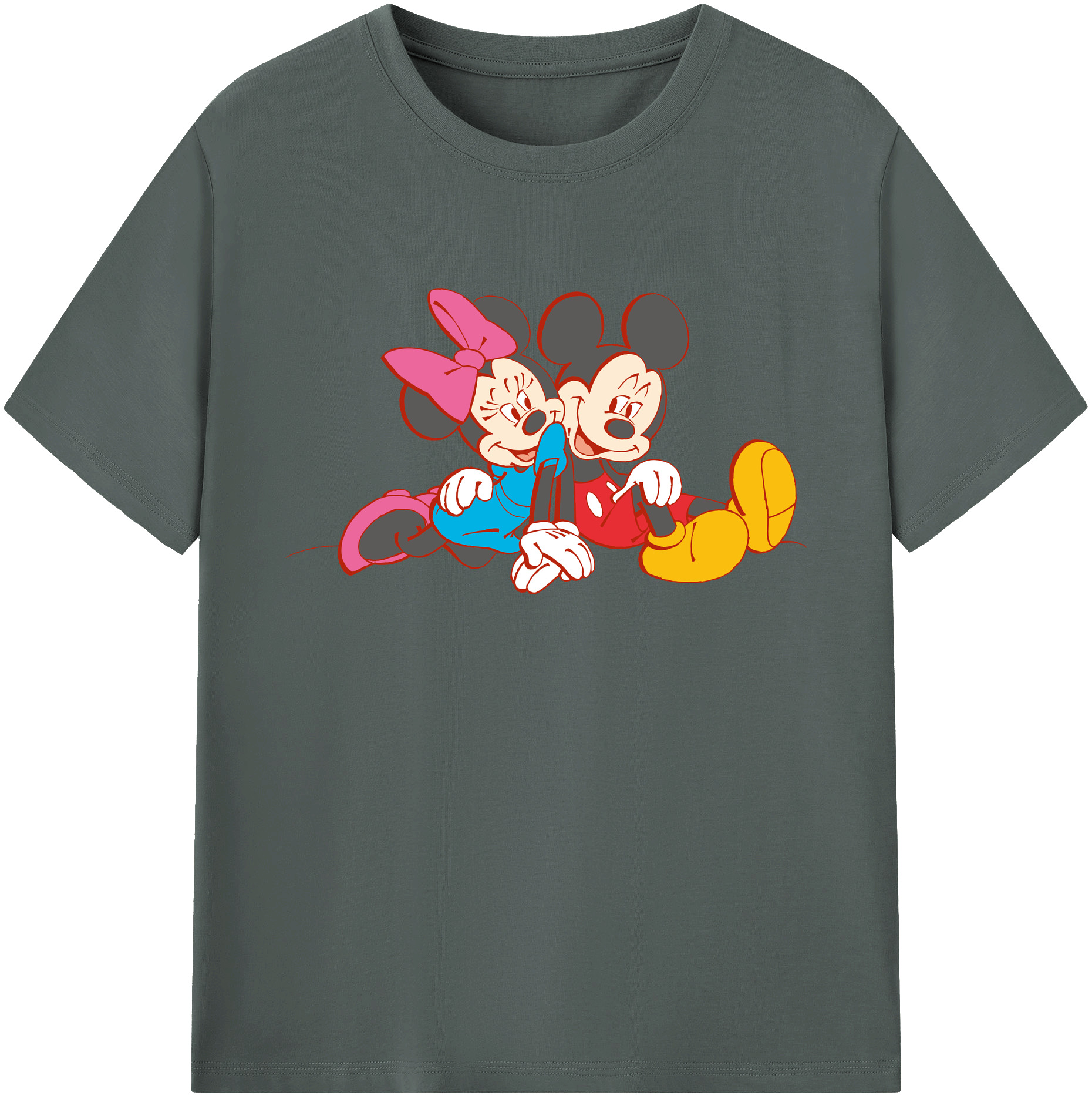 ミッキーマウス Mickey Mouse 綿100％ メンズ半袖Tシャツ｜肌触りやわらか＆通気性